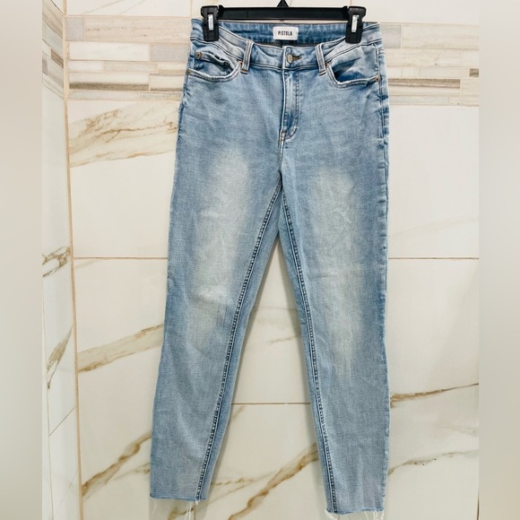 Pistola Arielle Skinny Scissor Cut Hem Frayed Jean blue sky size 29 - Picture 2 of 11